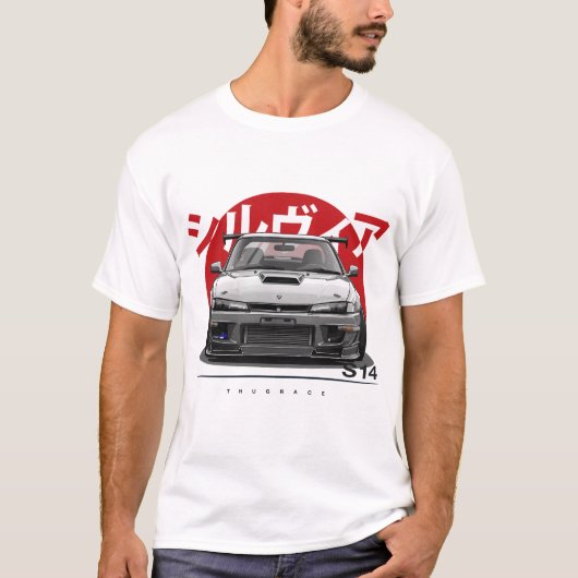 日産 シルビア S14 200SX 240SX、SR20DET、Nismo 270R Tシャツ (正面)