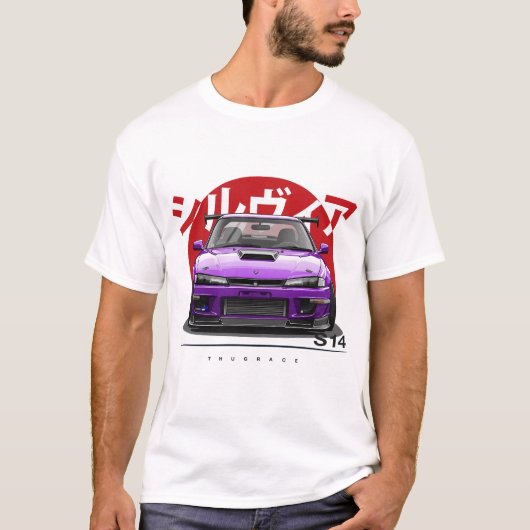 日産 シルビア S14 200SX 240SX、SR20DET、Nismo 270R Tシャツ (正面)