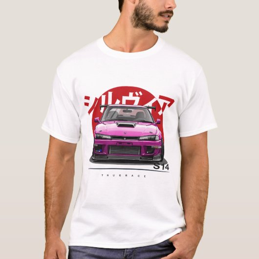日産 シルビア S14 200SX 240SX、SR20DET、Nismo 270R Tシャツ (正面)