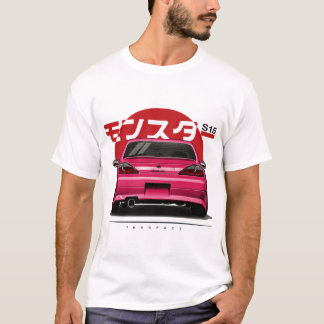 日産 シルビア S15 スペックR エアロ SR20DET JDM カー Tシャツ