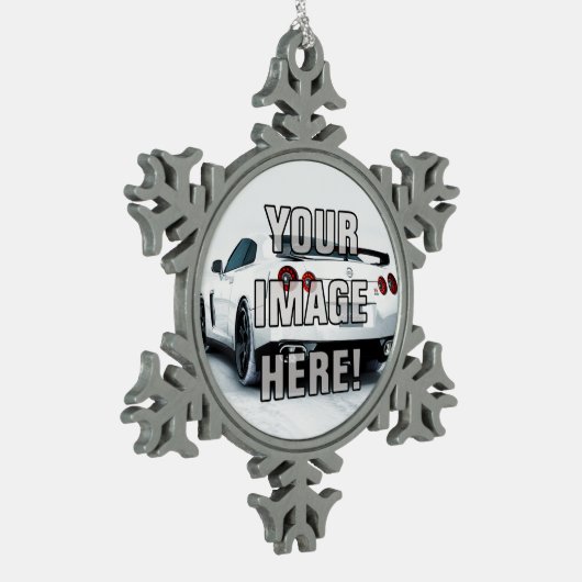 日産・スカイラインGTRの写真-あなたの車を加えて下さい! スノーフレークピューターオーナメント (左)