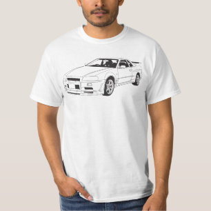 日産・スカイラインR34のGTR Tシャツ