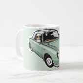 日産・フィガロのエメラルドグリーン コーヒーマグカップ (正面左)