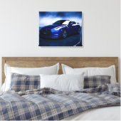 日産GT-Rブルー品質 キャンバスプリント (インサイチュ (寝室))