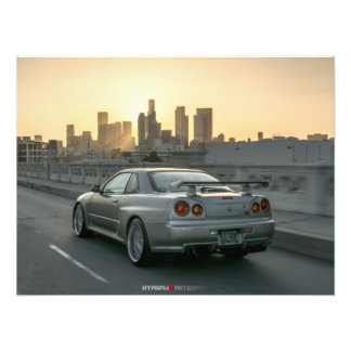 日産GT-R R34スカイラインロサンゼルス フォトプリント           