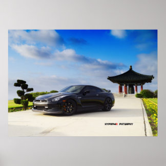 日産GT-R R35とカーボン ポスター