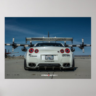 日産GT-R R35 LibertyWalkワイドボディ(飛行機付) ポスター