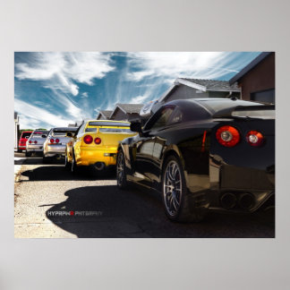 日産GT-R R35、R34、R33、R32、箱須賀スカイライン ポスター