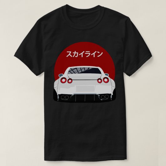 日産GTR r35の背面 Tシャツ (デザイン正面)