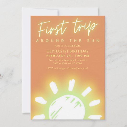 日男女兼用の生のまわりに誕の日 招待状 (正面)