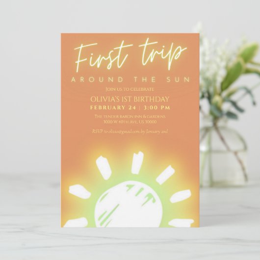 日男女兼用の生のまわりに誕の日 招待状 (スタンド正面)