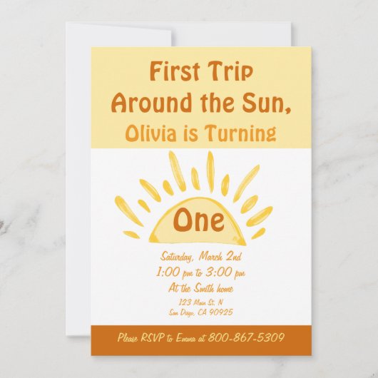 日男女兼用の生のまわりに誕の日 招待状 (正面)