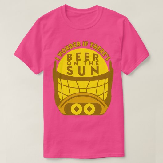 日疑問に思にビールを飲む Tシャツ (デザイン正面)