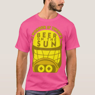 日疑問に思にビールを飲む Tシャツ
