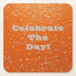 日祝に！紙吹雪コースター スクエアペーパーコースター