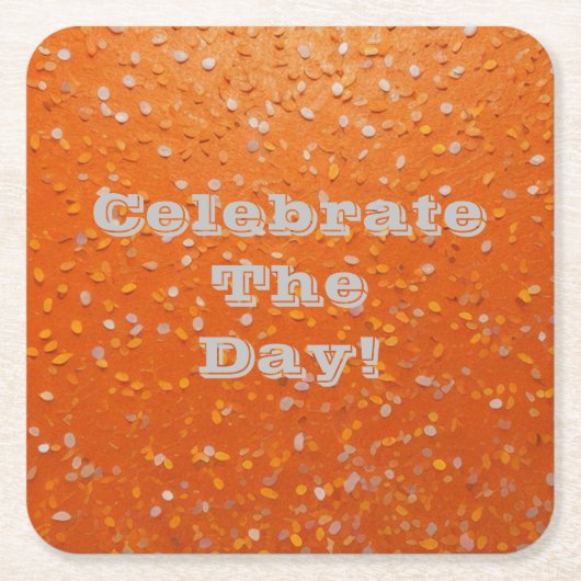 日祝に！紙吹雪コースター スクエアペーパーコースター (正面)