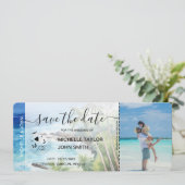 日程おさえて デート 搭乗券 地図 ビーチ パーム 写真 招待状 (スタンド正面)