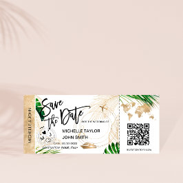 日程おさえて 搭乗券 地図 クルーズ QRコード 招待状