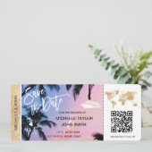 日程おさえて 搭乗券 地図 クルーズQRコード招待状 招待状 (スタンド正面)