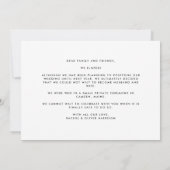 日程を変更したが待てなかったので秘密の挙式 案内状 (裏面)