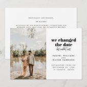 日程を変更したが待てなかったので秘密の挙式 案内状 (正面/裏面)