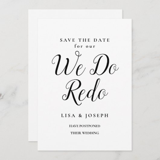 日程変更しました お日にち変更 保存 セーブザデート (正面/裏面)