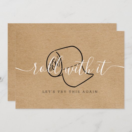 日程変更のお知らせ延期キャンセルラスティックボーホー セーブザデート (正面/裏面)