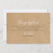 日程変更のお知らせ延期・中止 ラスティック ボヘミア 招待状 (裏面)