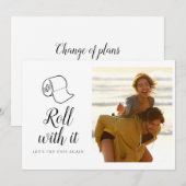 日程変更のお知らせ イベント中止 フォト 招待状 (正面/裏面)