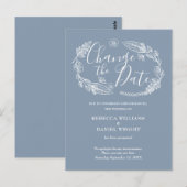 日程変更のお知らせ - レトロな花柄 ポストカード (正面/裏面)