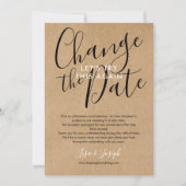 日程変更のお知らせ 延期 キャンセル ラスティック フォト 招待状 (正面)