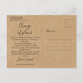 日程変更のお知らせ - 延期・中止のイベントカード（ラスティック風) ポストカード (裏面)