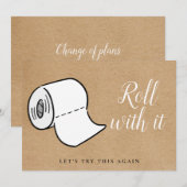 日程変更のお知らせ - 延期・中止のイベント用 ラスティック 招待状 (正面/裏面)