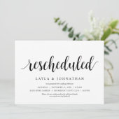 日程変更のお知らせ 結婚式の日程を変更しました 招待状 (スタンド正面)