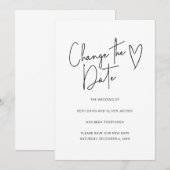 日程変更のお詫びとご案内 シンプルな招待状 セーブザデート (正面/裏面)