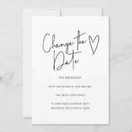 日程変更のお詫びとご案内 シンプルな招待状 セーブザデート