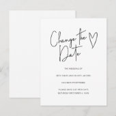 日程変更のお詫びとご案内 簡単招待状 案内ポストカード (正面/裏面)