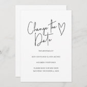 日程変更のお詫びと新日程のご案内 簡単な招待状 セーブザデート (正面/裏面)