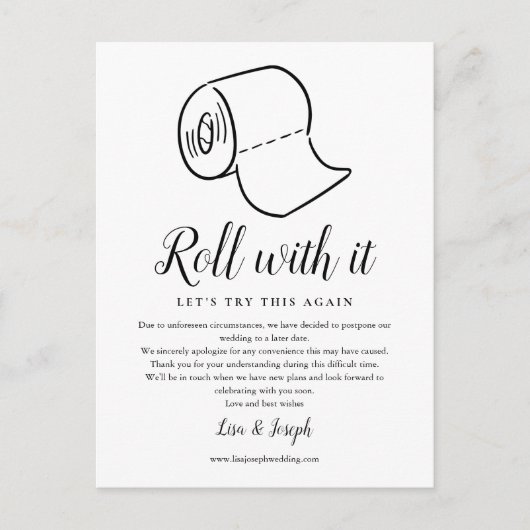 日程変更のお詫び　中止　イベント写真 ポストカード (正面)