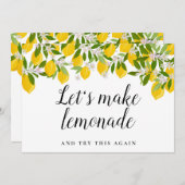 日程変更のお詫び 延期 キャンセル イベント レモン セーブザデート (正面/裏面)