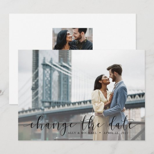 日程変更カード 招待状 (正面/裏面)