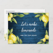 日程変更中止イベント延期 レモンの花 ポストカード (正面/裏面)