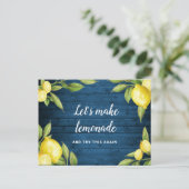 日程変更中止イベント延期 レモン ポストカード (スタンド正面)