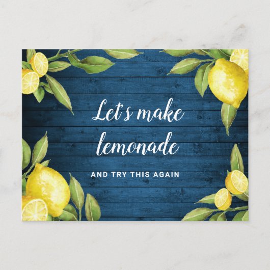 日程変更中止イベント延期 レモン ポストカード (正面)