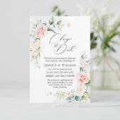 日程変更延期 エレガントなバラ ユーカリ 招待状 (スタンド正面)