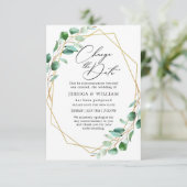 日程変更延期 エレガント ユーカリ 招待状 (スタンド正面)