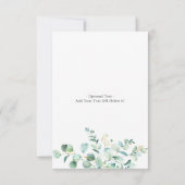 日程変更延期 エレガント ユーカリ 招待状 (裏面)