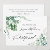 日程変更延期 ユーカリ 水彩 招待状 (正面/裏面)