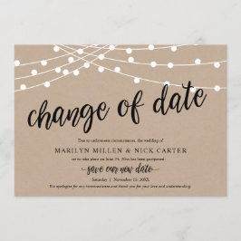 日程変更, ストリングライト, お知らせカード 招待状