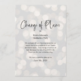 日程変更 ビジネスまたは個人のイベント COVID-19 招待状